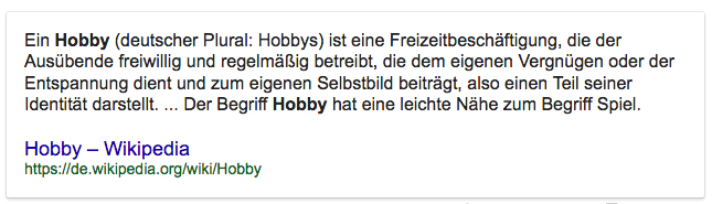 definition von hobby Google Search